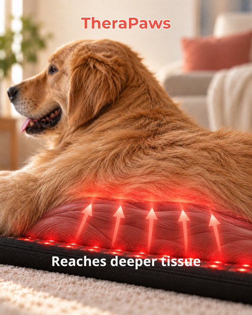 Illustration of TheraPaws light reaching deeper into tissue