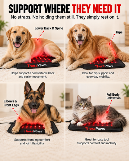 Renew™ Red Light Therapy Pet Mat — Fits Any Bed
