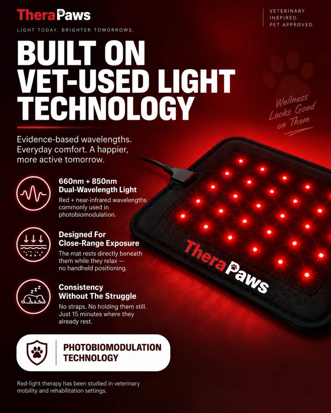 Renew™ Red Light Therapy Pet Mat — Fits Any Bed
