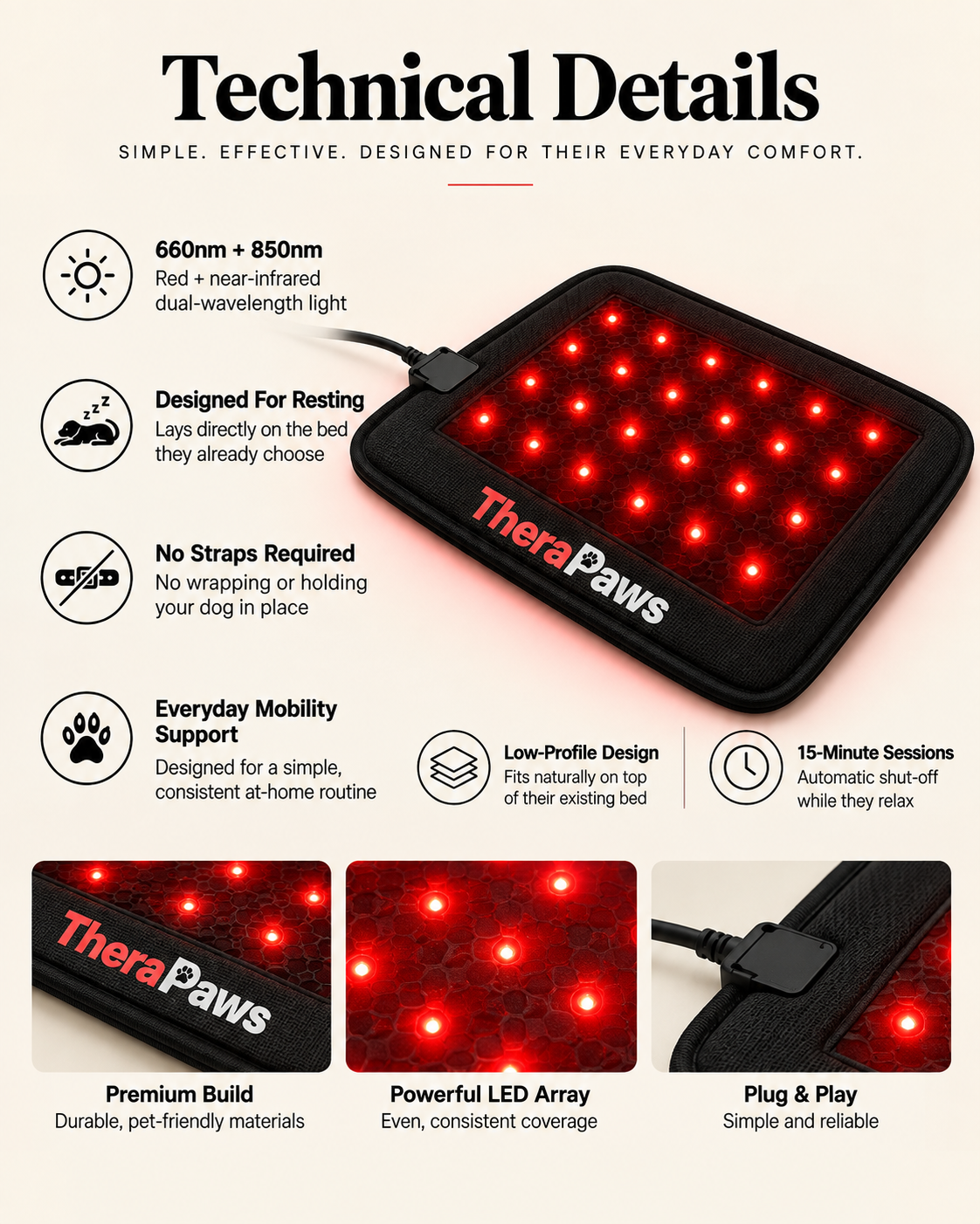 Renew™ Red Light Therapy Pet Mat — Fits Any Bed